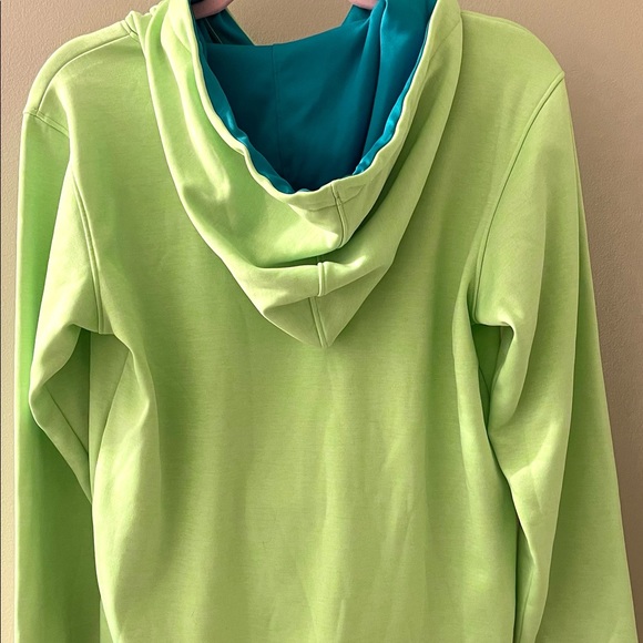 Under Armour Neon Green Pull Over Hoodie Jacket Cold Gear Semi Fitted Size Small - Picture 8 of 8